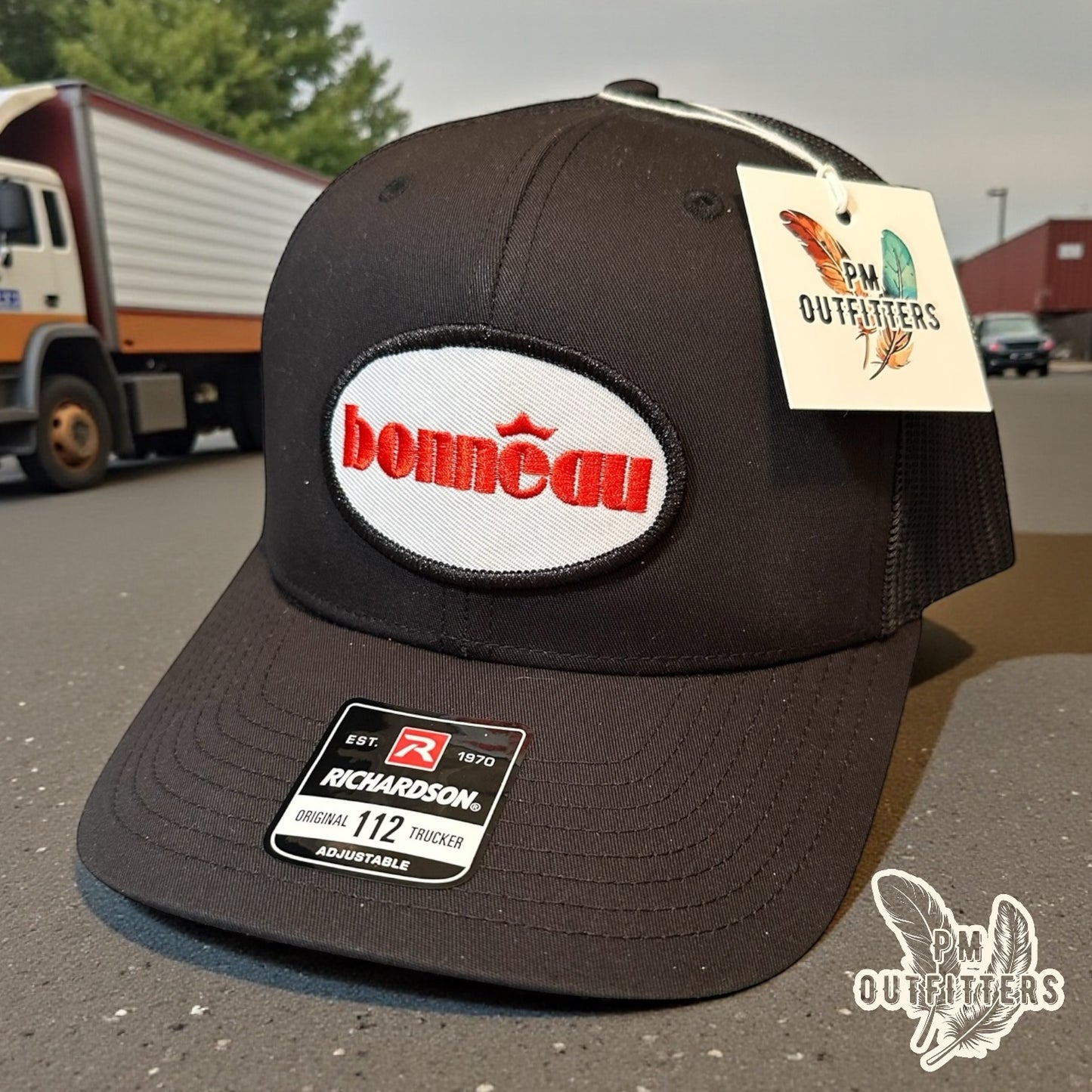 Bonneau Over the Top Trucker Hat - Lincoln Hawk Tribute Richardson 112 Black