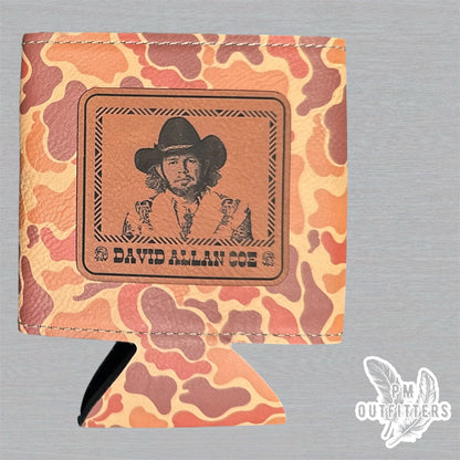 PM Outfitters Custom Laser Engraved David Allan Coe Premium Camouflage Leatherette Can Koozie
