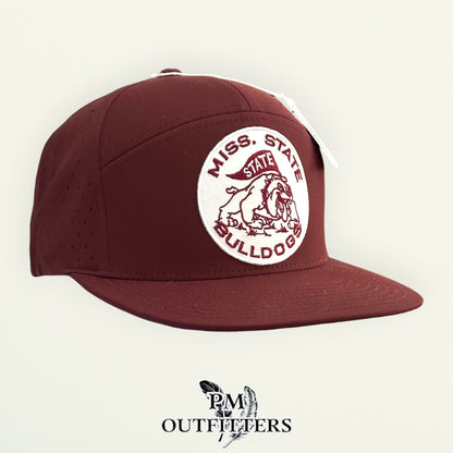 PM Outfitters Mississippi State vintage Bulldogs embroidered patch Richardson 169 maroon performance cap