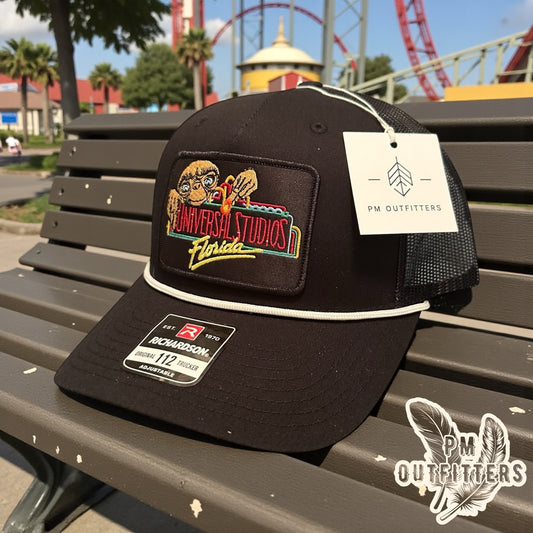 Vintage Universal Studios Florida Trucker Hat - Black Richardson 112 Rope