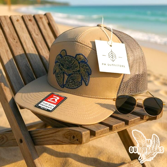 PM Outfitters Custom Blue Crab 7-Panel Trucker Hat