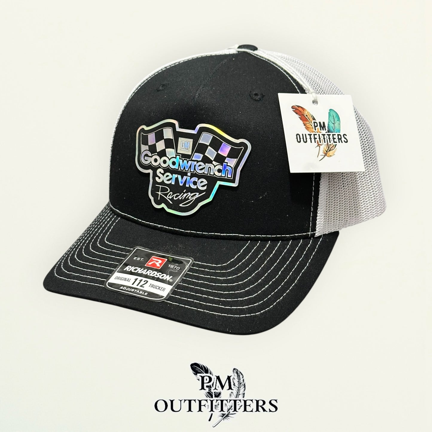 Goodwrench Service Racing Trucker Hat – PM Outfitters | Richardson 112 Black White Holographic Patch