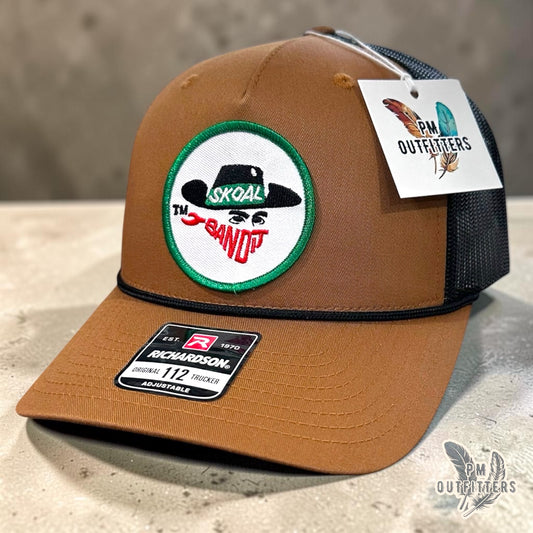 Skoal Bandit Retro Patch Hat | Richardson 112 Caramel & Black Rope Trucker