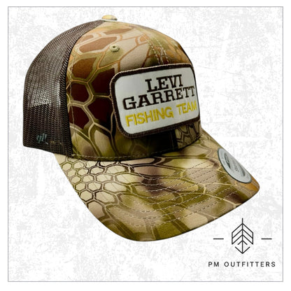 Vintage Levi Garrett Fishing Team Kryptek Camo Trucker