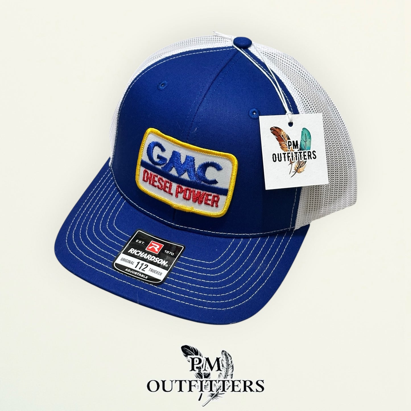 GMC Diesel Power True Vintage Patch Trucker Hat – PM Outfitters | Richardson 112 Royal Blue White Authentic Trucking Heritage