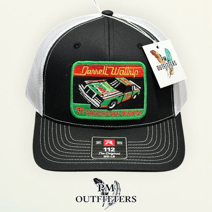 Darrell Waltrip 1981 trucker hat back view Richardson 112 black white