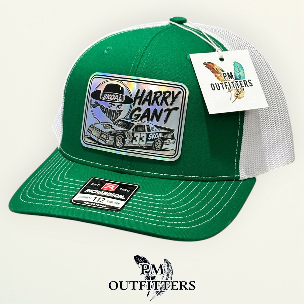 Harry Gant Skoal Bandit Racing Richardson 112 trucker hat interior tag detail