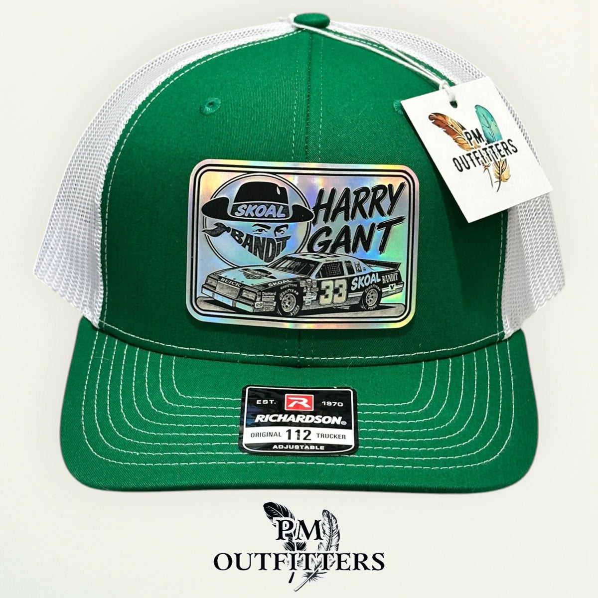 Harry Gant Skoal Bandit Racing trucker hat white mesh back Richardson 112 green