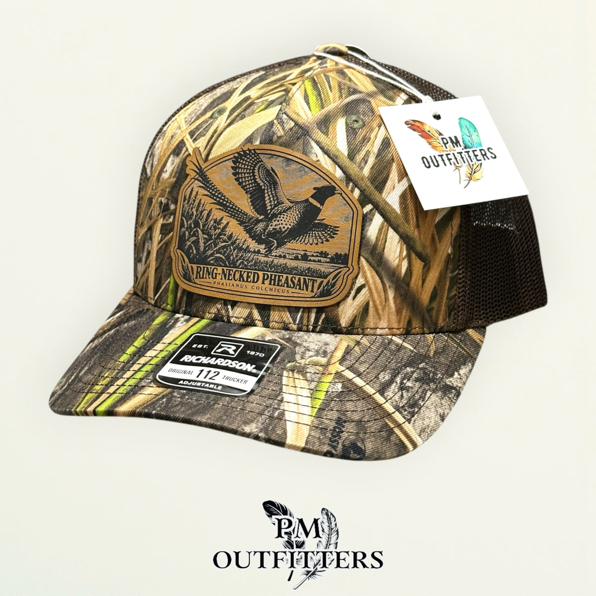 PM Outfitters Ring-necked Pheasant Richardson 112 Habitat camo hat – right angle