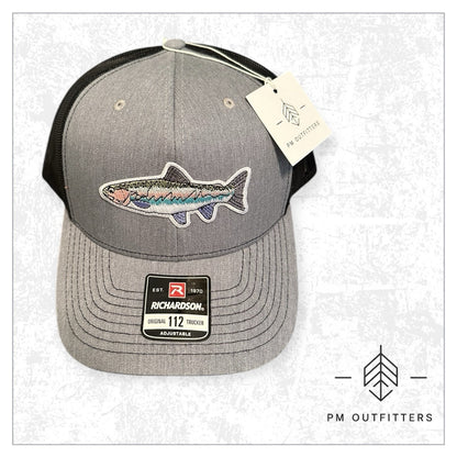 Rainbow Trout Embroidered Patch Trucker Hat