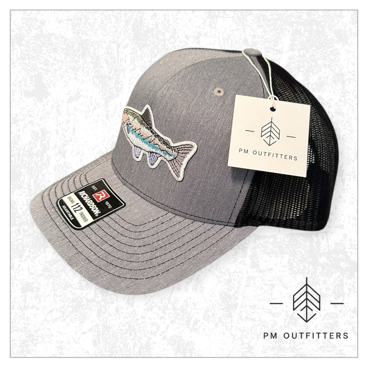 Rainbow Trout Embroidered Patch Trucker Hat