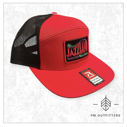 Retro Jazzland New Orleans Theme Park Patch 7-Panel Trucker Hat