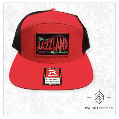 Retro Jazzland New Orleans Theme Park Patch 7-Panel Trucker Hat