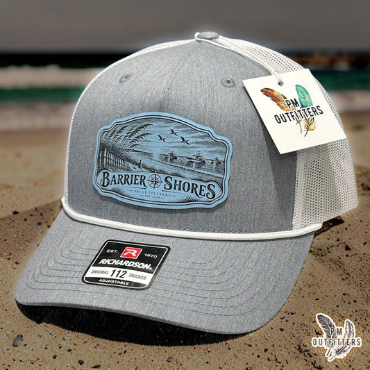 Barrier Shores PM Outfitters exclusive Southern Heritage rope trucker hat outdoor lifestyle photograph