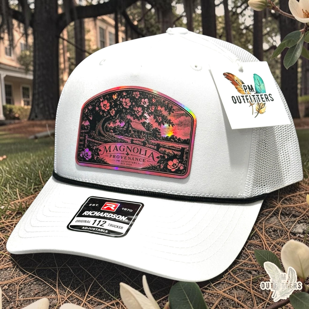Magnolia Provenance PM Outfitters exclusive Southern Heritage rope trucker hat outdoor lifestyle photograph